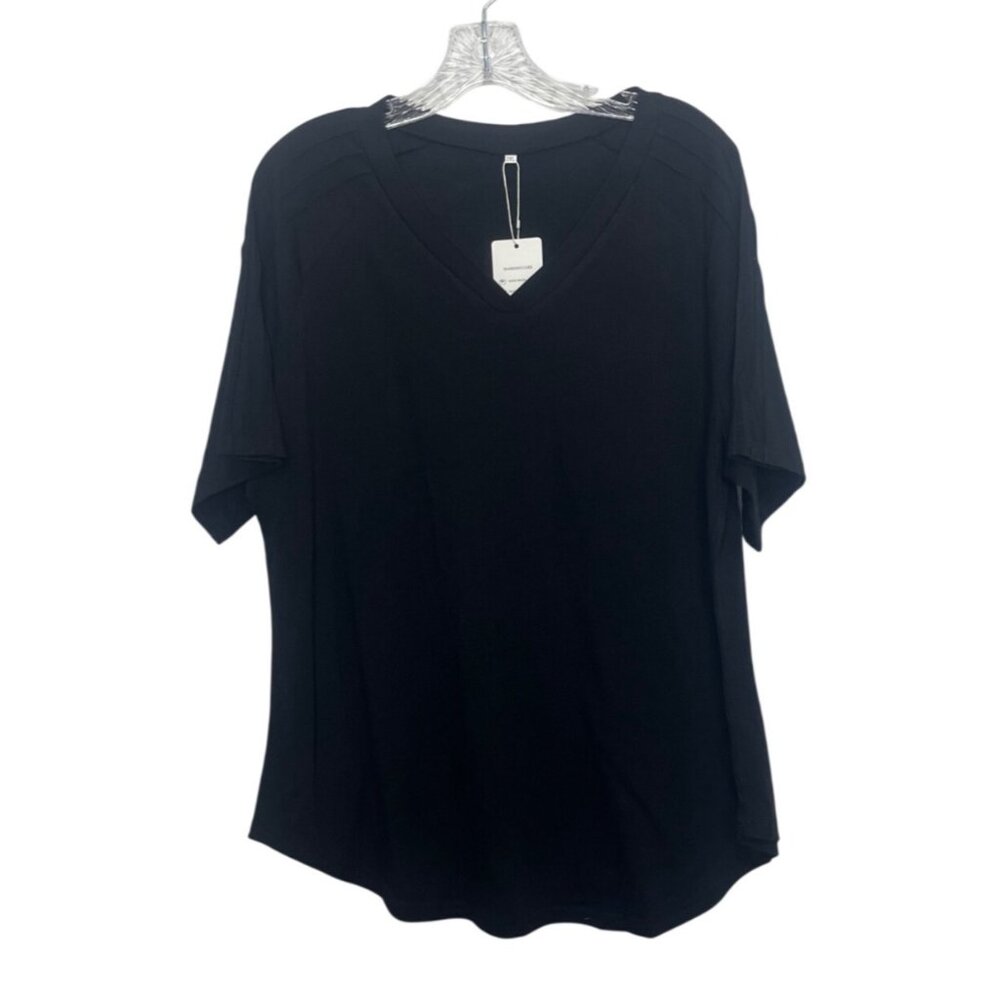 Hahiyor Vneck Short Sleeve Top Black 2XL New Workwear